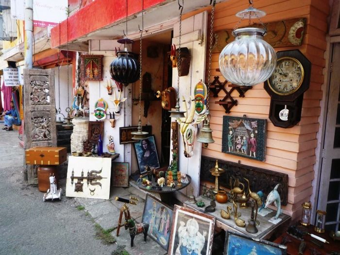 Collection of classic British era at Antiques market in Jew Town, Cochin