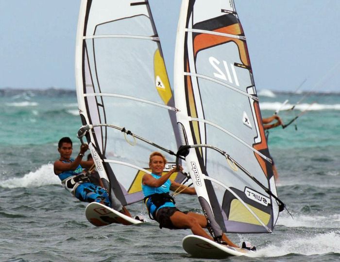 Windsurfing in Boracay beach