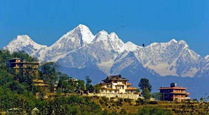 Beautiful view of the Himalayas from Nagarkot