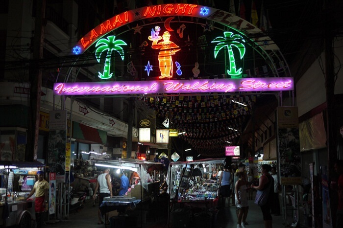 Tourists and locals shopping at the Lamai Night Walking Street