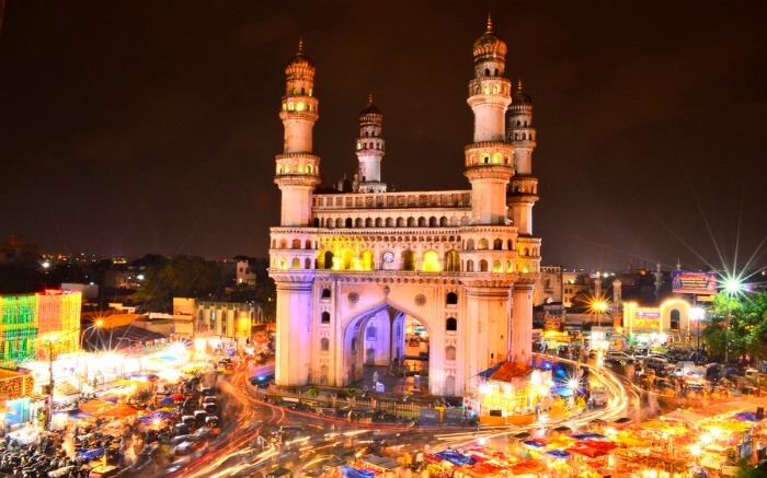 The four spectacular minarets of Charminar in Hyderabad