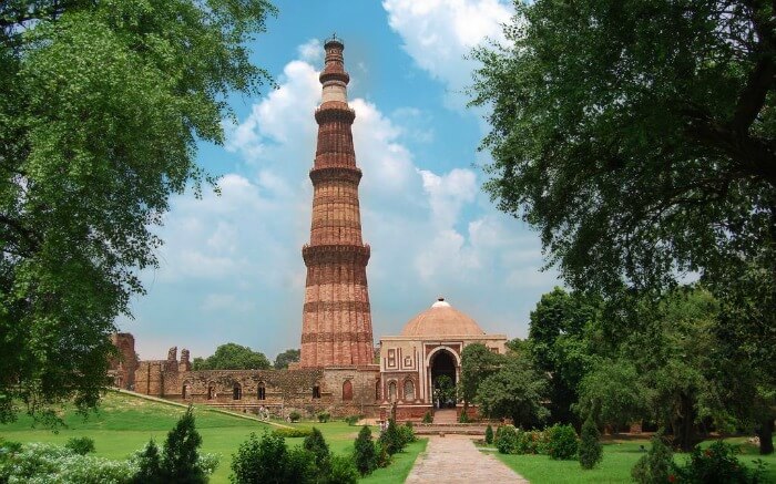 The tower of the Qutub Minar - one of the best historical places in India