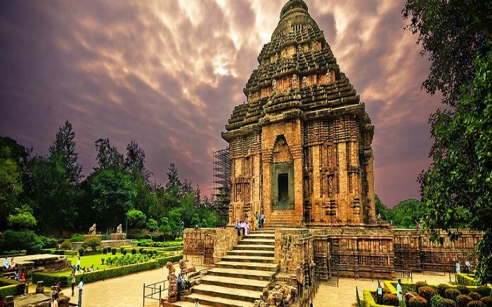 The 24 carved wheels of the Konark Temple