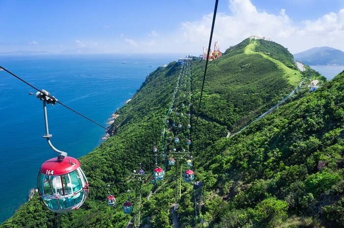 Cable car ride in Lantau Island