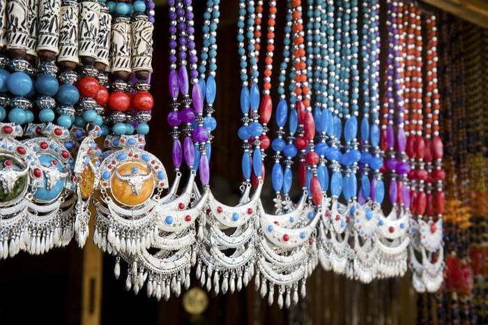 Colorful traditional Uttarakhand silver necklace