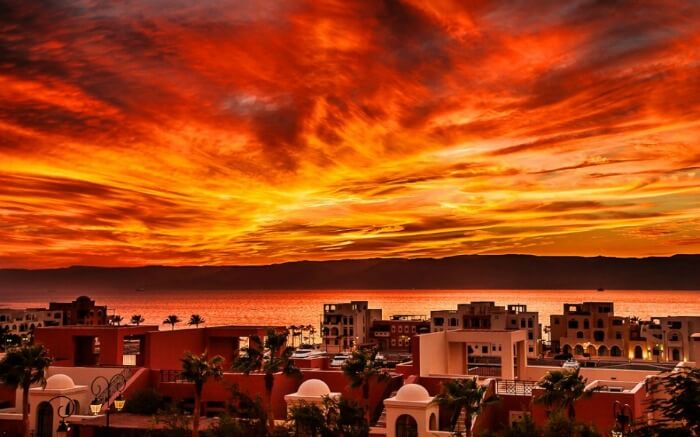 orange sky during sunset at Tala Bay