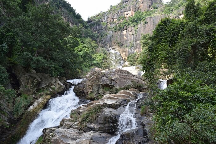 Ashot of the Ravana Falls in Ella region in Sri Lanka