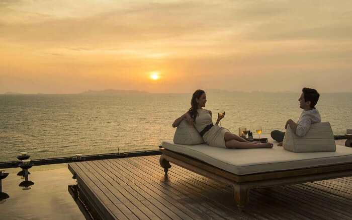 A couple in Taling Ngam Beach in Thailand