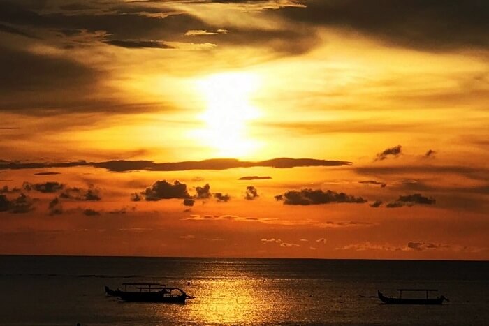 sunset on Bali beaches 