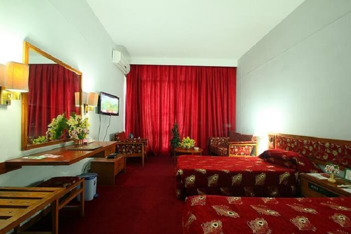 Centaur Lake View Hotel has classy interiors in rich colors