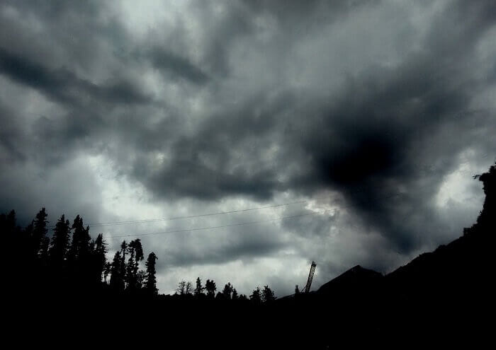Cloudy sky in the hills