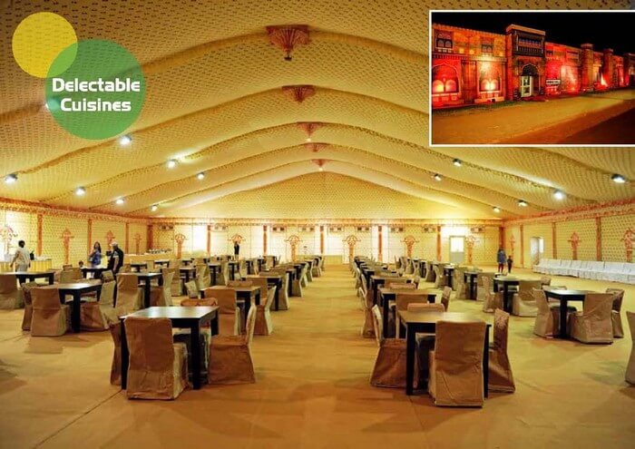 The large dining halls at set up during Rann Utsav