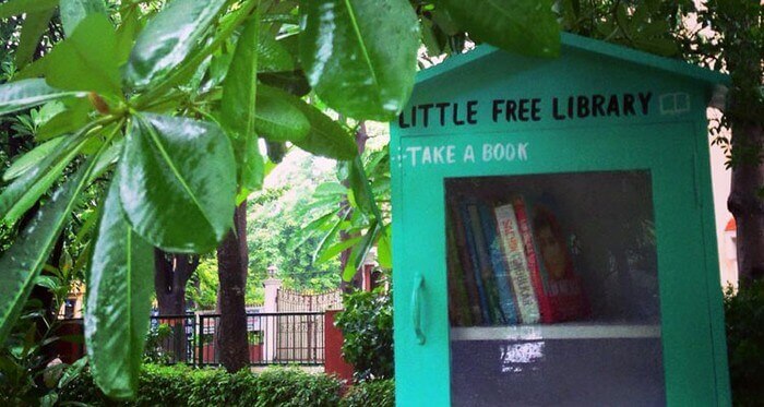 Little free library in Sarita Vihar in Delhi