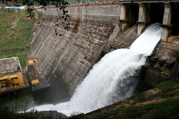 The Mattupetty Dam located on the Mattupetty Lake near Munnar
