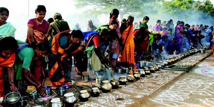 Servings during Pongal in South India