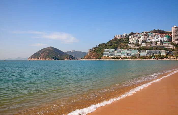 The lavish beach at Repulse Bay in Hong Kong