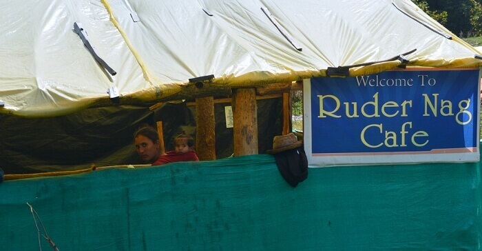 The Rudra Nag Cafe at the waterfall