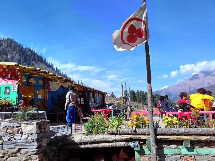 Colorful Shiva Cafe at Kheer Ganga