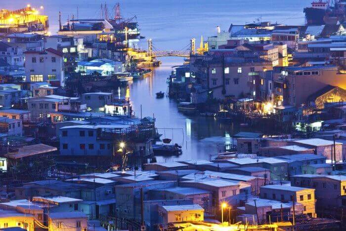 The famous and traditional Tai O Fishing Village in Hong Kong