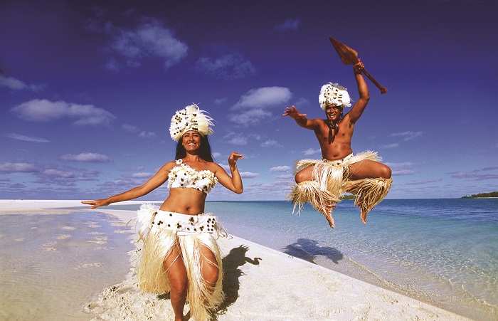 appy and enthusiastic cultural dancers at Cook Islands
