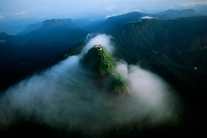 Aerial view of Adam's Peak Sri Lanka