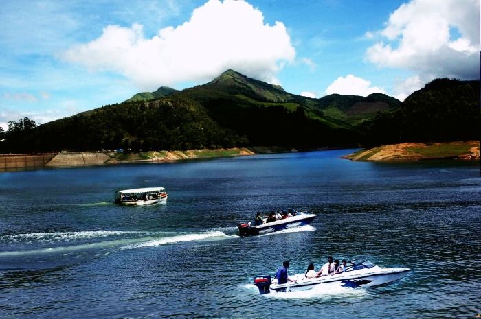 Boating in the Periyar Lake in Thekkady