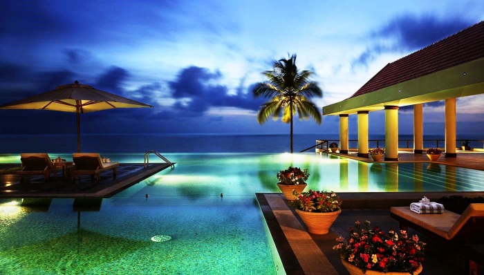 Poolside view in The Leela Kovalam