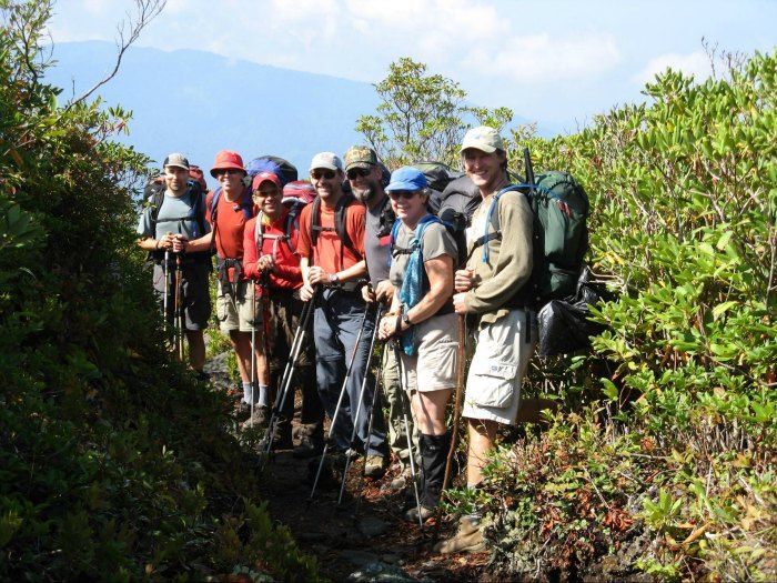 Happy hikers in north East