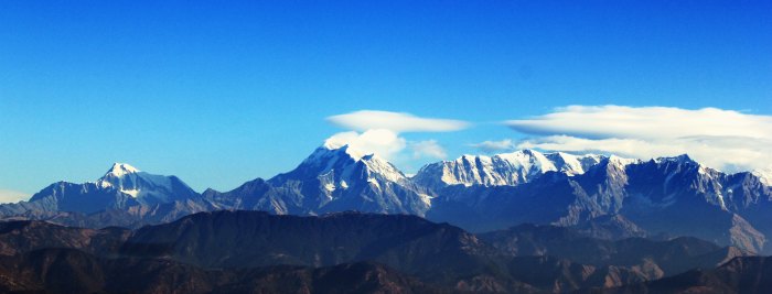 View of the Nanda Devi range from Kausani in Uttarakhand