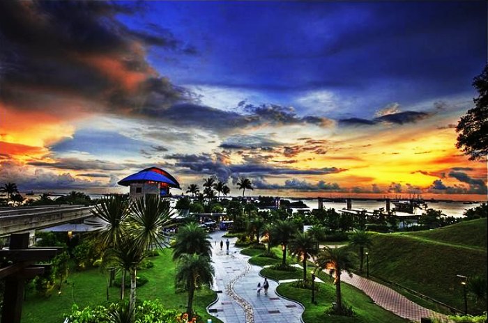 Sunset at Sentosa Island in Singapore