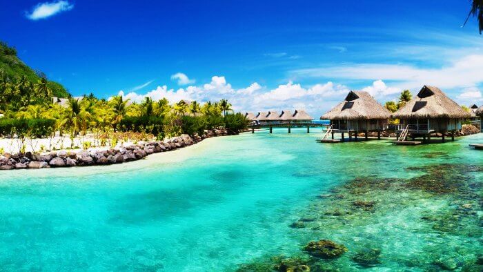 Azure Waters and over water villas of Belize
