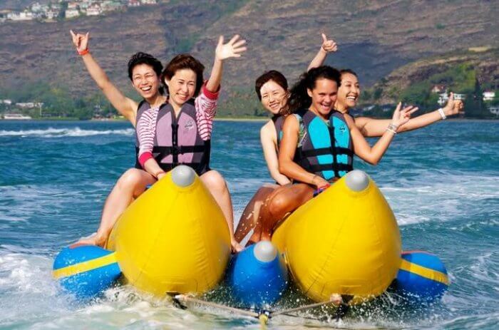 Banana Boat rides are one of the best Maldives water sports