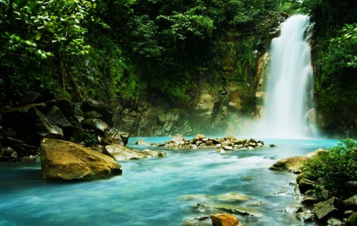 A waterfall in Costa Rica