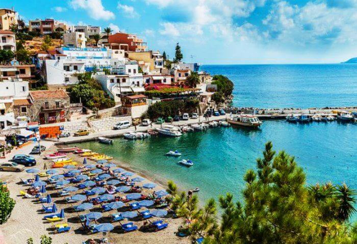 Top view of Crete in Greece
