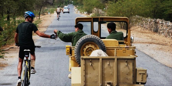 Cycling on highways in Rajasthan
