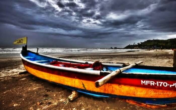 Baga beach during monsoons in Goa