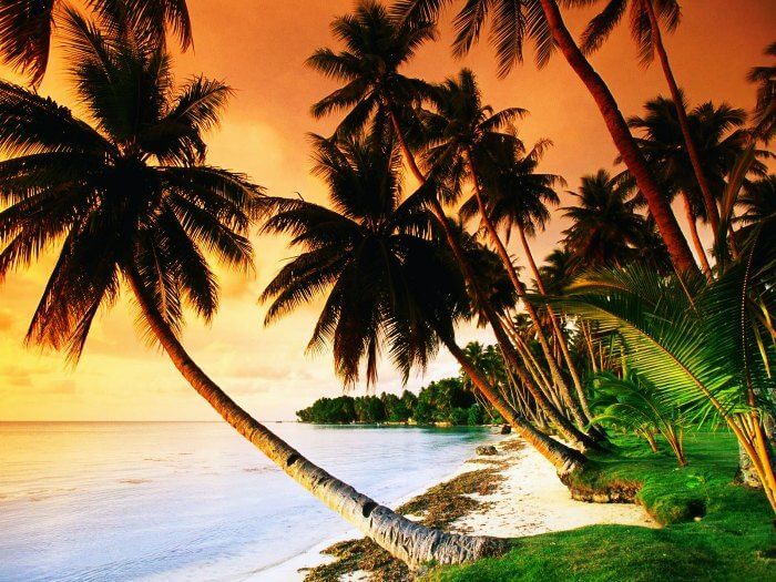 Sunset on the beaches of Phu Quoc in Vietnam
