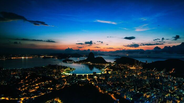Rio de Janeiro at night is amongst the best places in the world for honeymoon