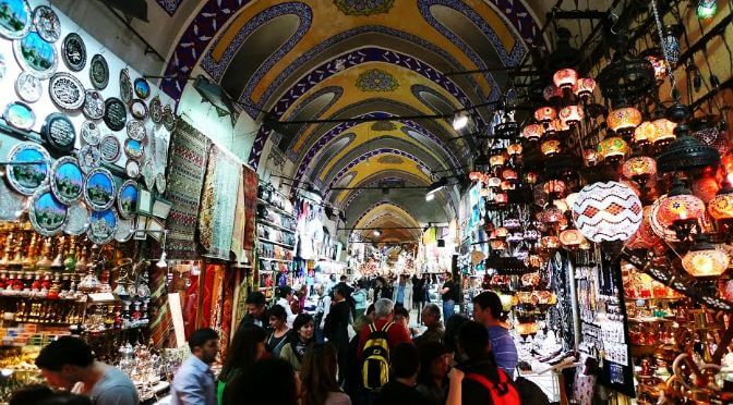 A regular day at Grand Bazaar, one of popular tourist places in Turkey