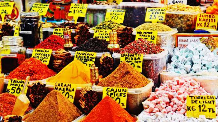 Display of spices at The Egyptian Bazaar