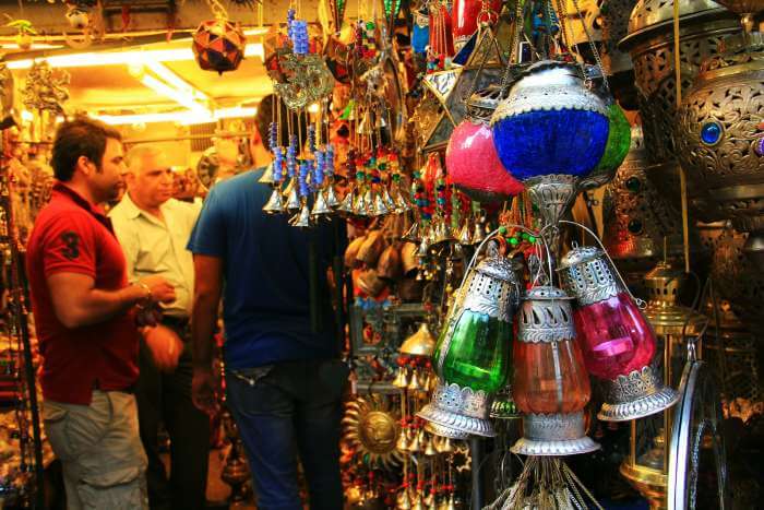 A shop selling antiques in Janpath Market