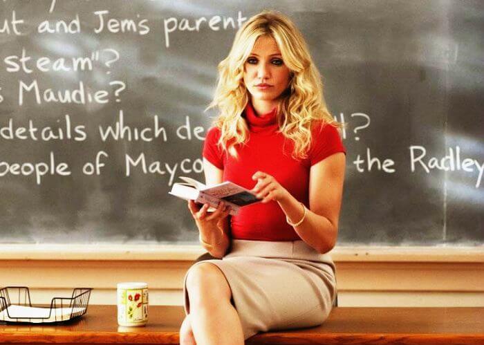 Cameron Diaz in Bad Teacher is an English teacher