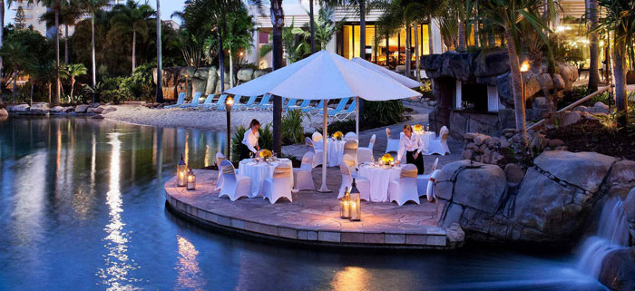 Poolside Restaurant at Surfer’s Paradise Marriott Resort & Spa-one of the best beach resorts in Australia