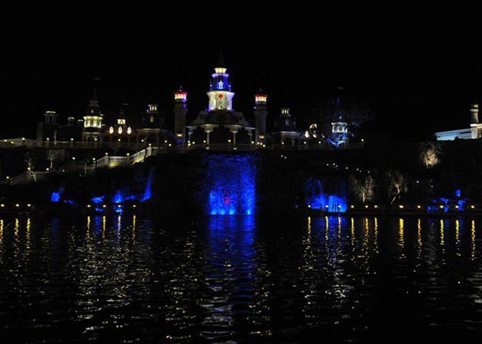 A night view of the amusement park Imagica