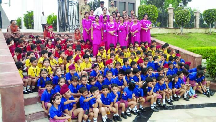 The students of the JK Public School