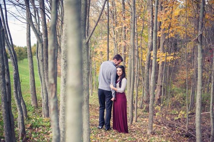 A couple in the forests of Florence, Italy