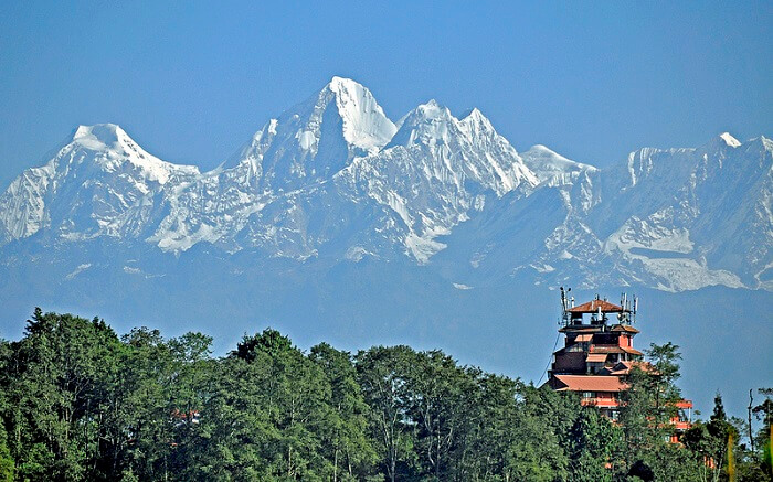 A view to the roof of the world from Nagarkot in Nepal