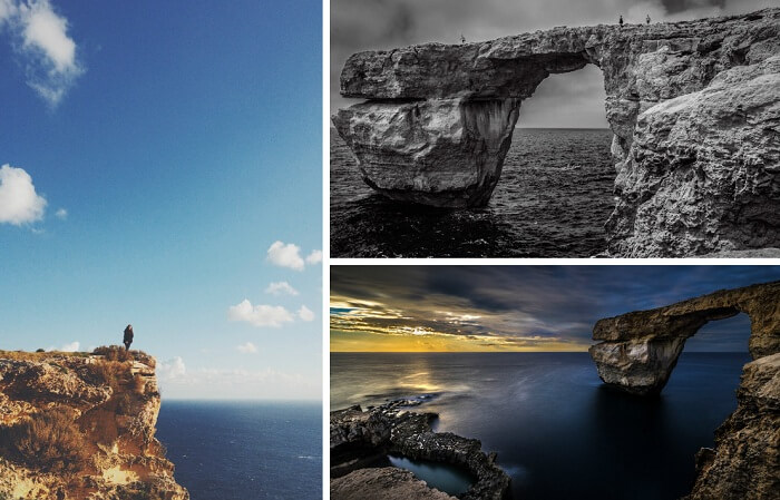 The high arch of Gozo Cliffs at Malta