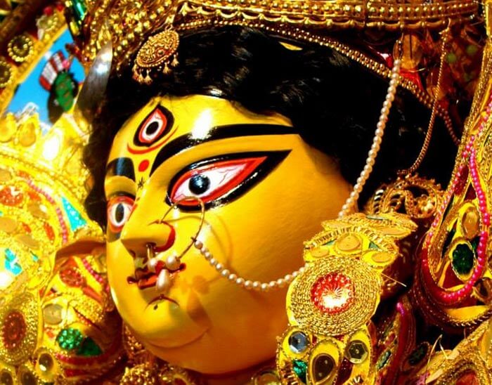 A scene from traditional family celebrations of Kolkata Durga Puja 2015