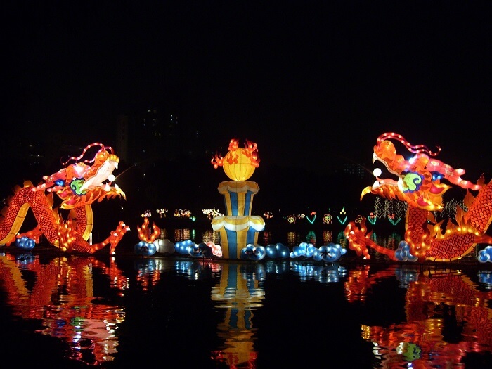 The animal shaped lanterns during the mid Autumn festival in Singapore are popular attractions